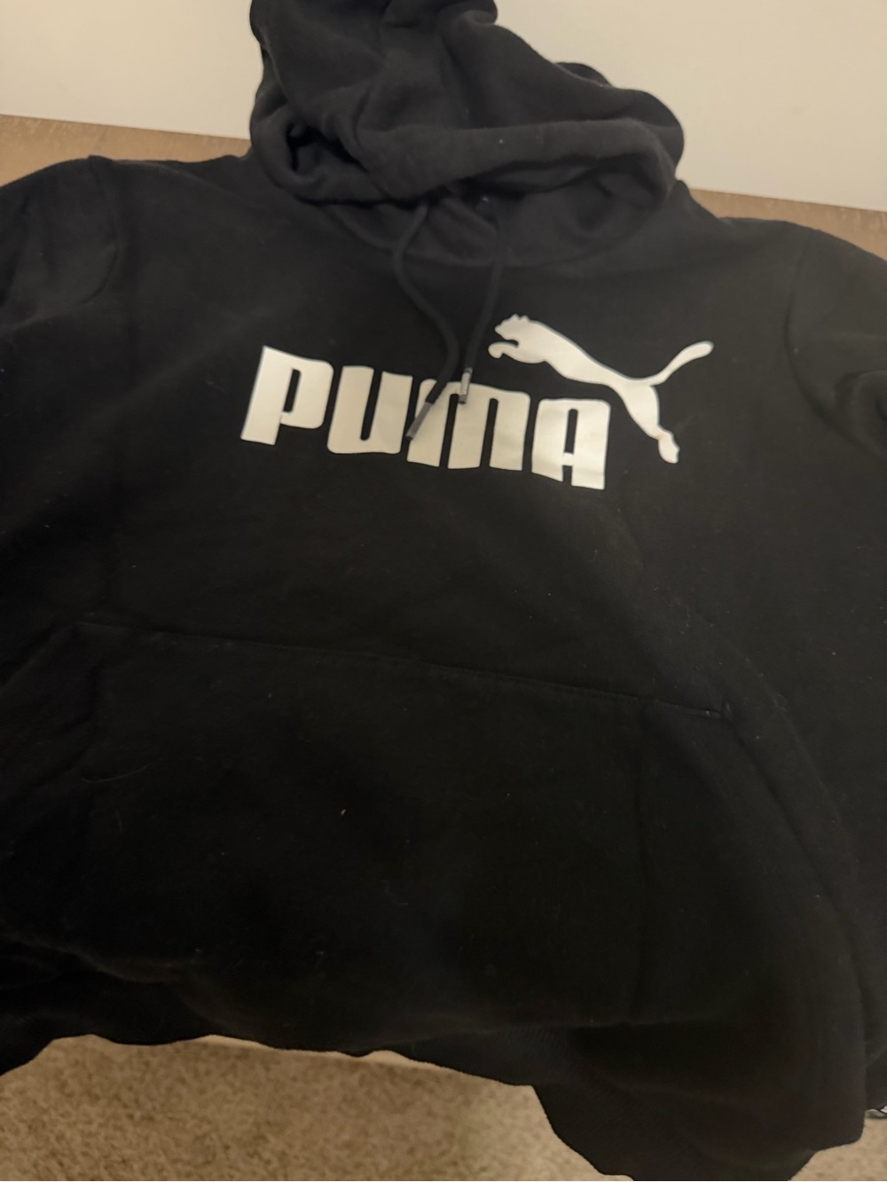 Puma Black Hoodie with White Logo